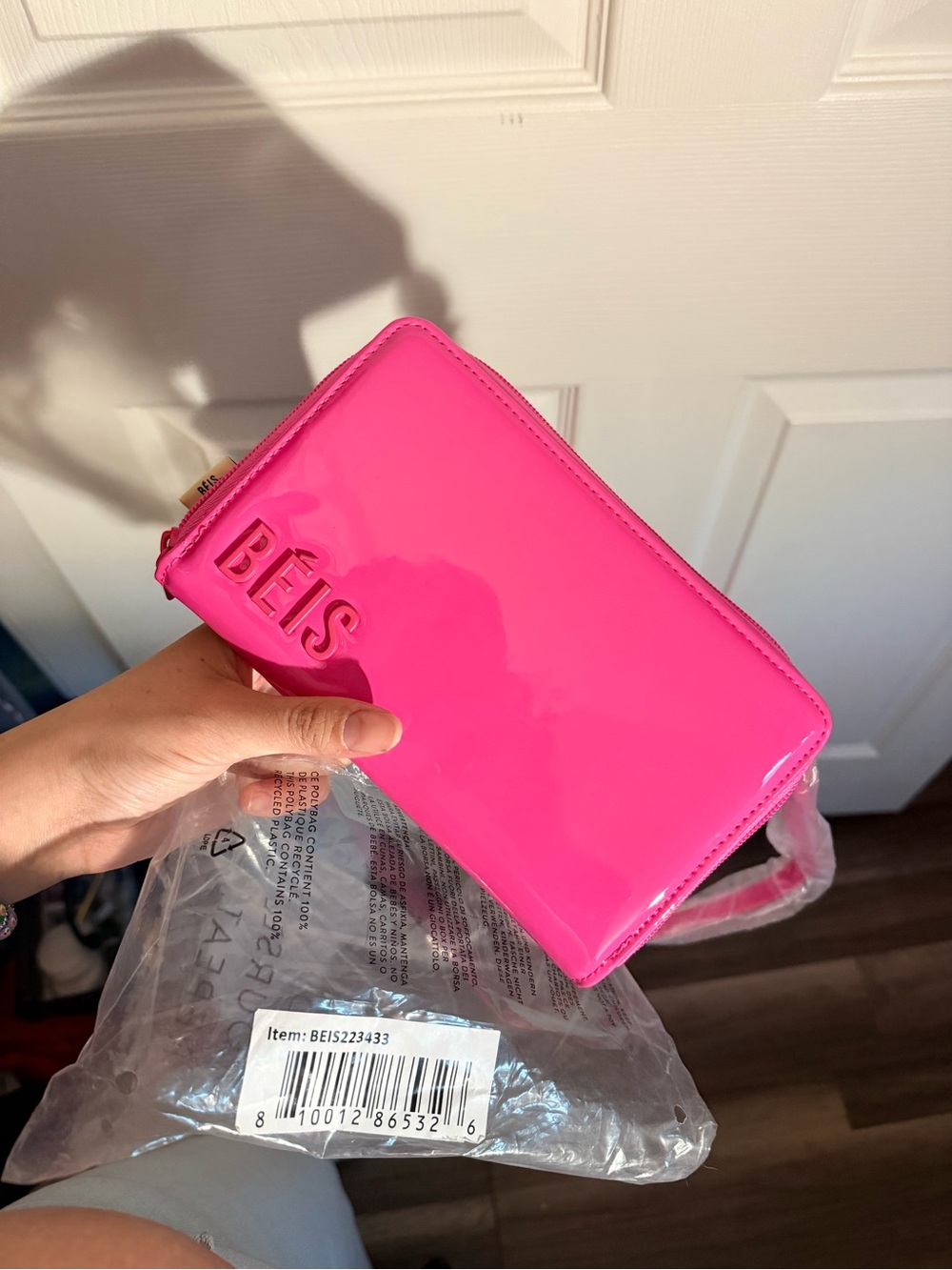 BEIS BARBIE BUNDLE —Hot Pink Patent Wristlet & Cosmetic case!